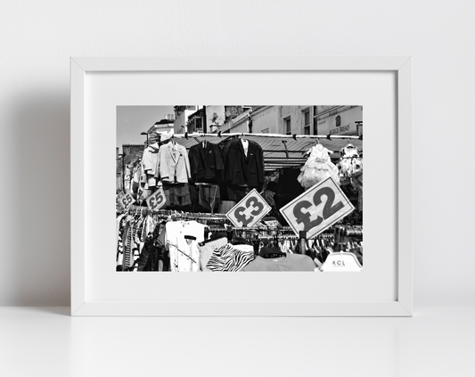 Deptford Market London Street Black And White Photography Print