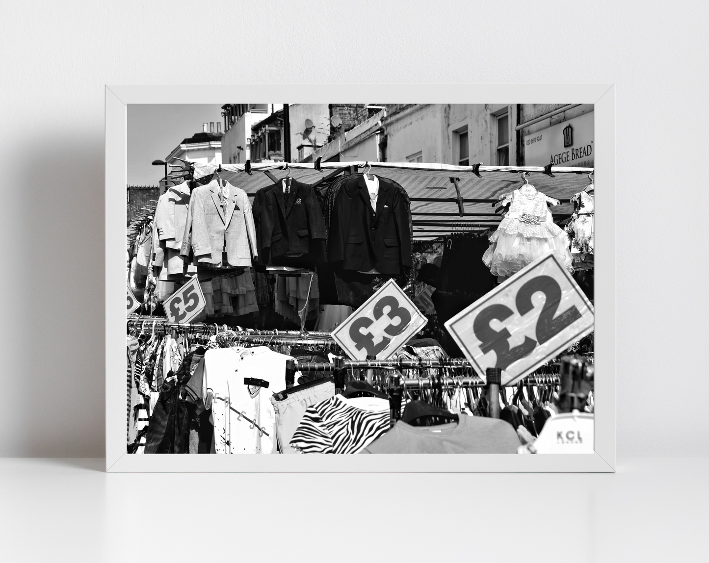 Deptford Market London Street Black And White Photography Print