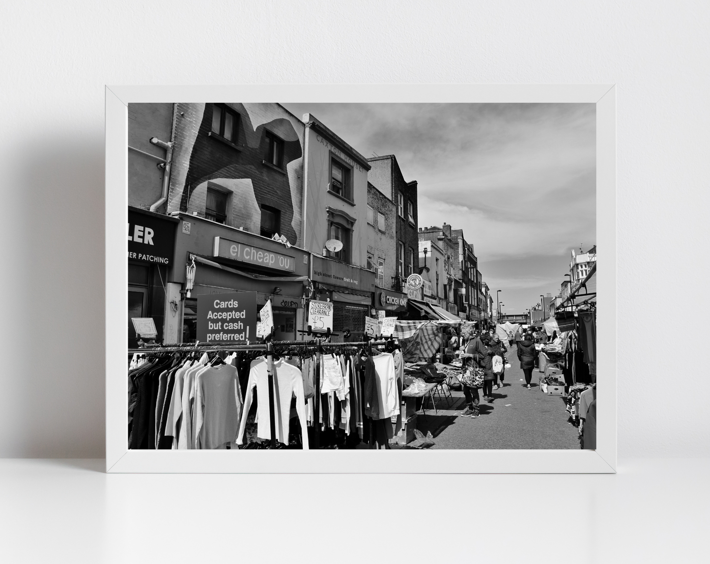 Deptford Market East London Street Black And White Photography Print