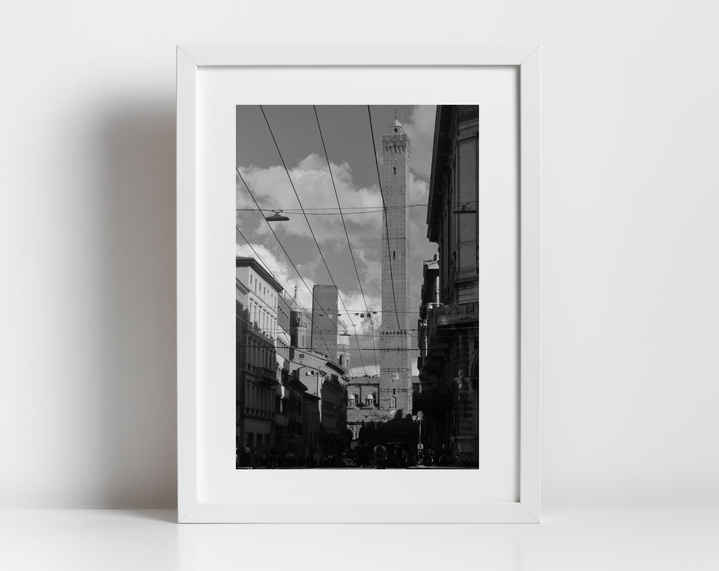 Two Towers Bologna Italy Black And White Photography Print