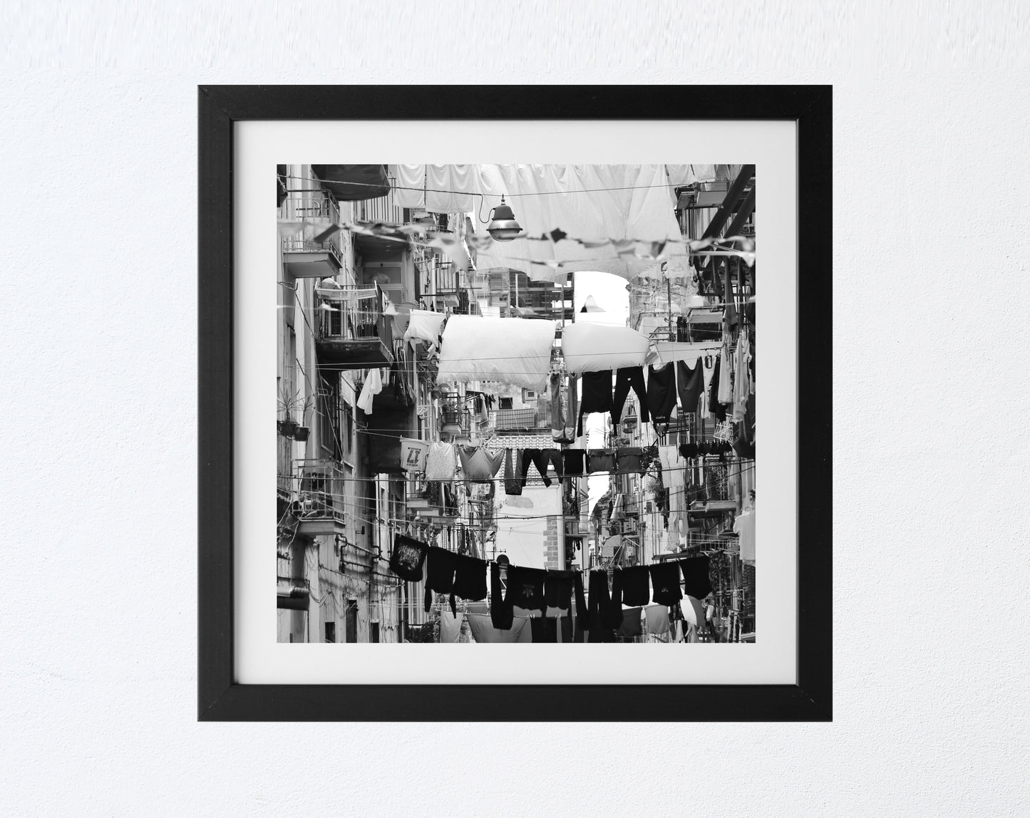 Naples Italy Street Photography Laundry Square Print