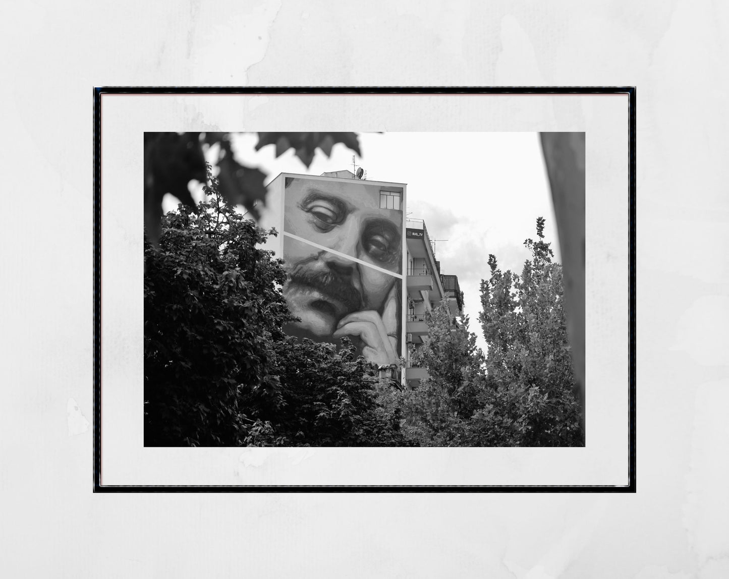Giovanni Falcone Palermo Street Art Black And White Photography Print
