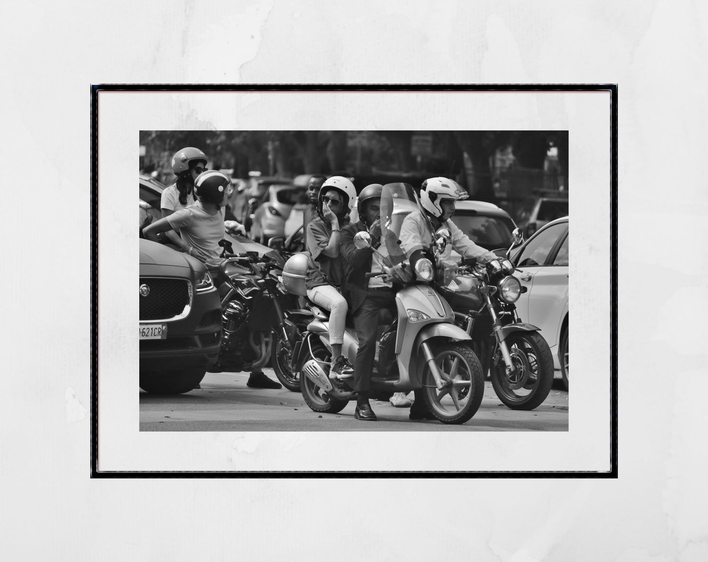 Palermo Sicily Black And White Print Street Photography Vespa Poster