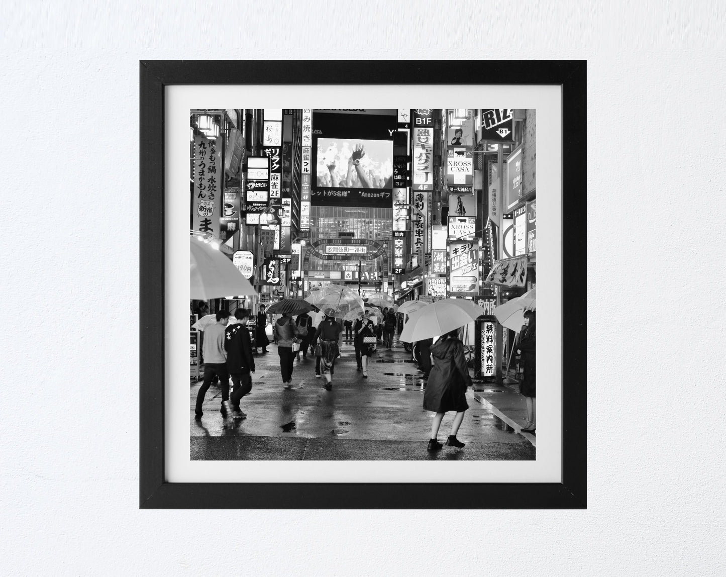 Shinjuku Tokyo Japan Black And White Square Photography Print