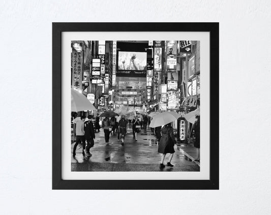 Shinjuku Tokyo Japan Black And White Square Photography Print