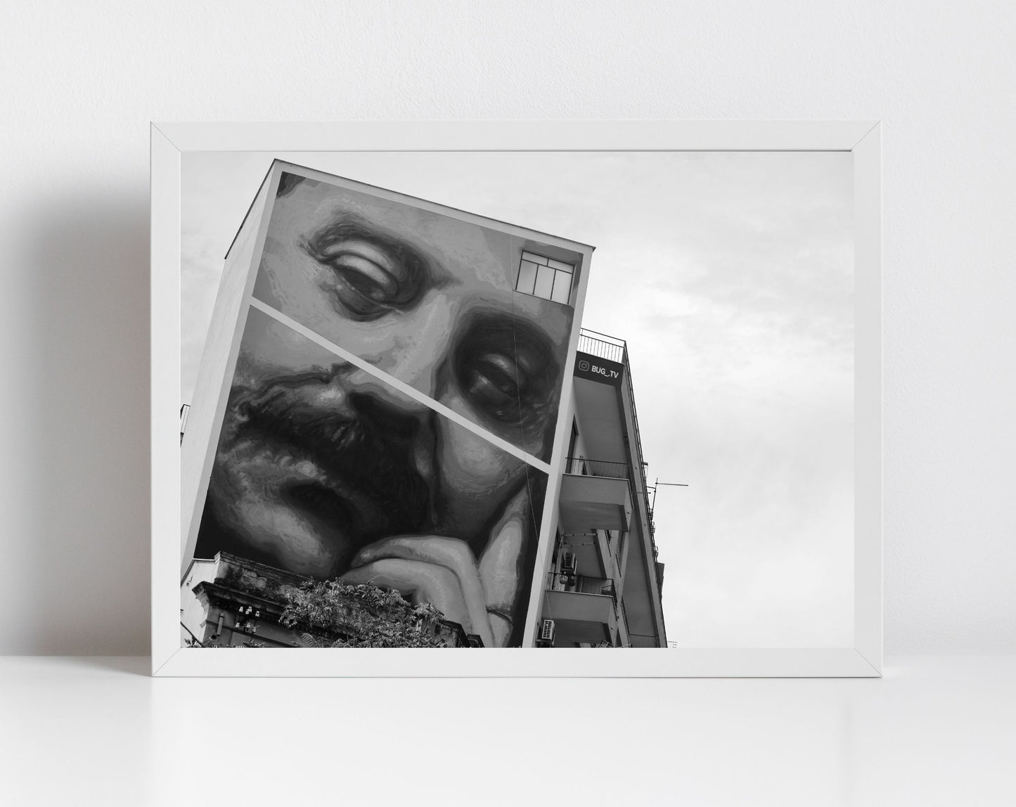 Giovanni Falcone Palermo Black And White Print