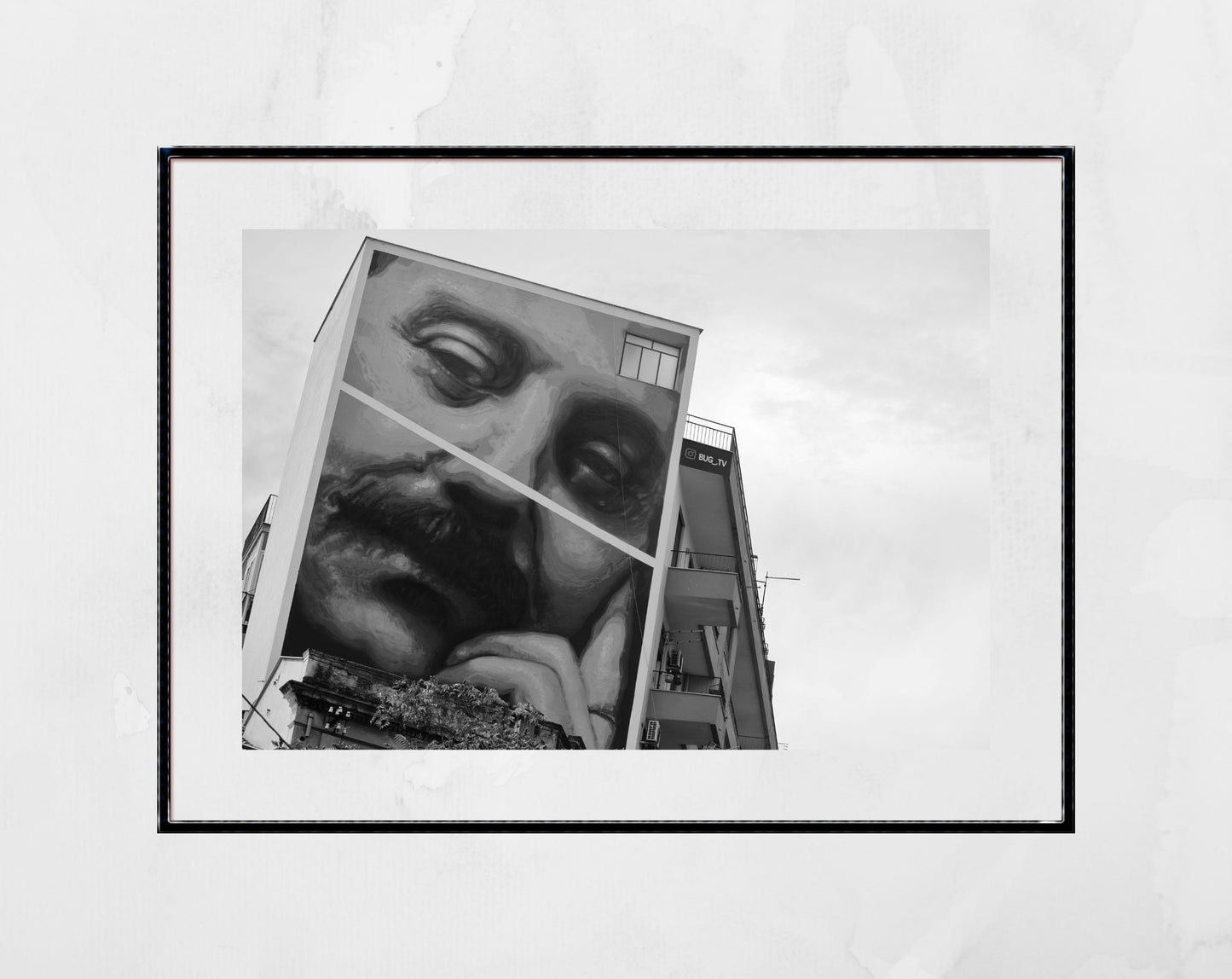 Giovanni Falcone Palermo Black And White Print