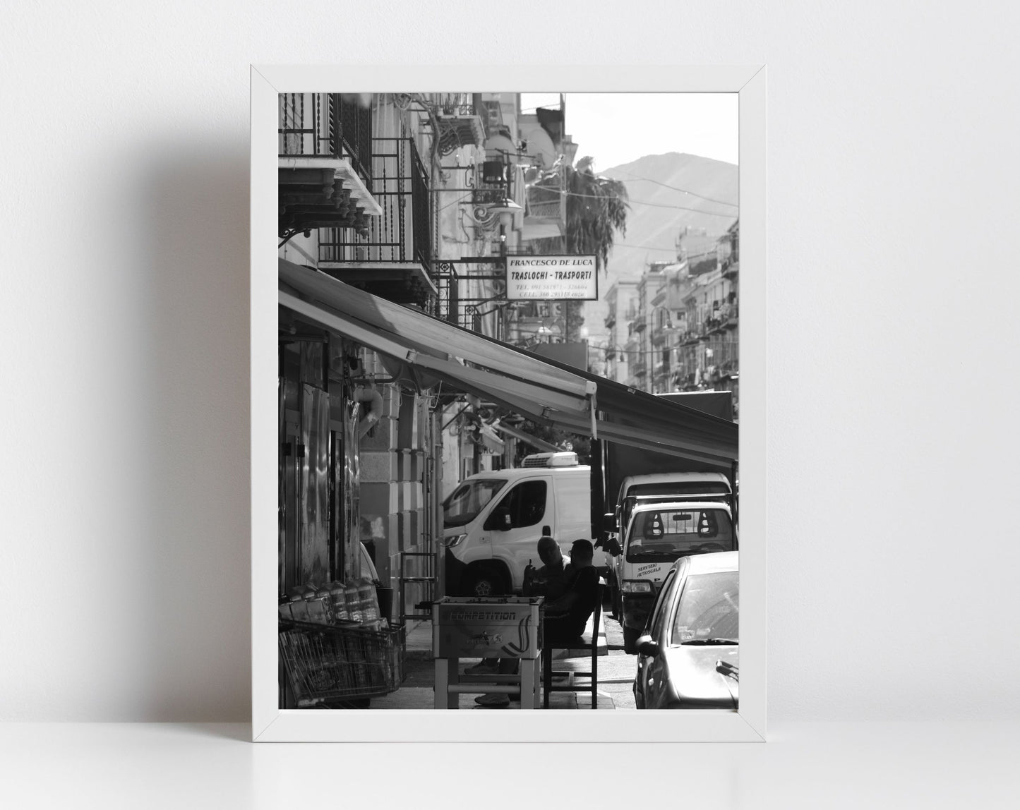 Palermo Sicily Black And White Print Street Photography Italy Wall Art
