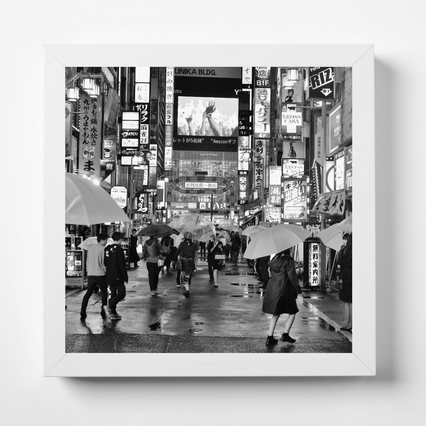 Shinjuku Tokyo Japan Black And White Square Photography Print