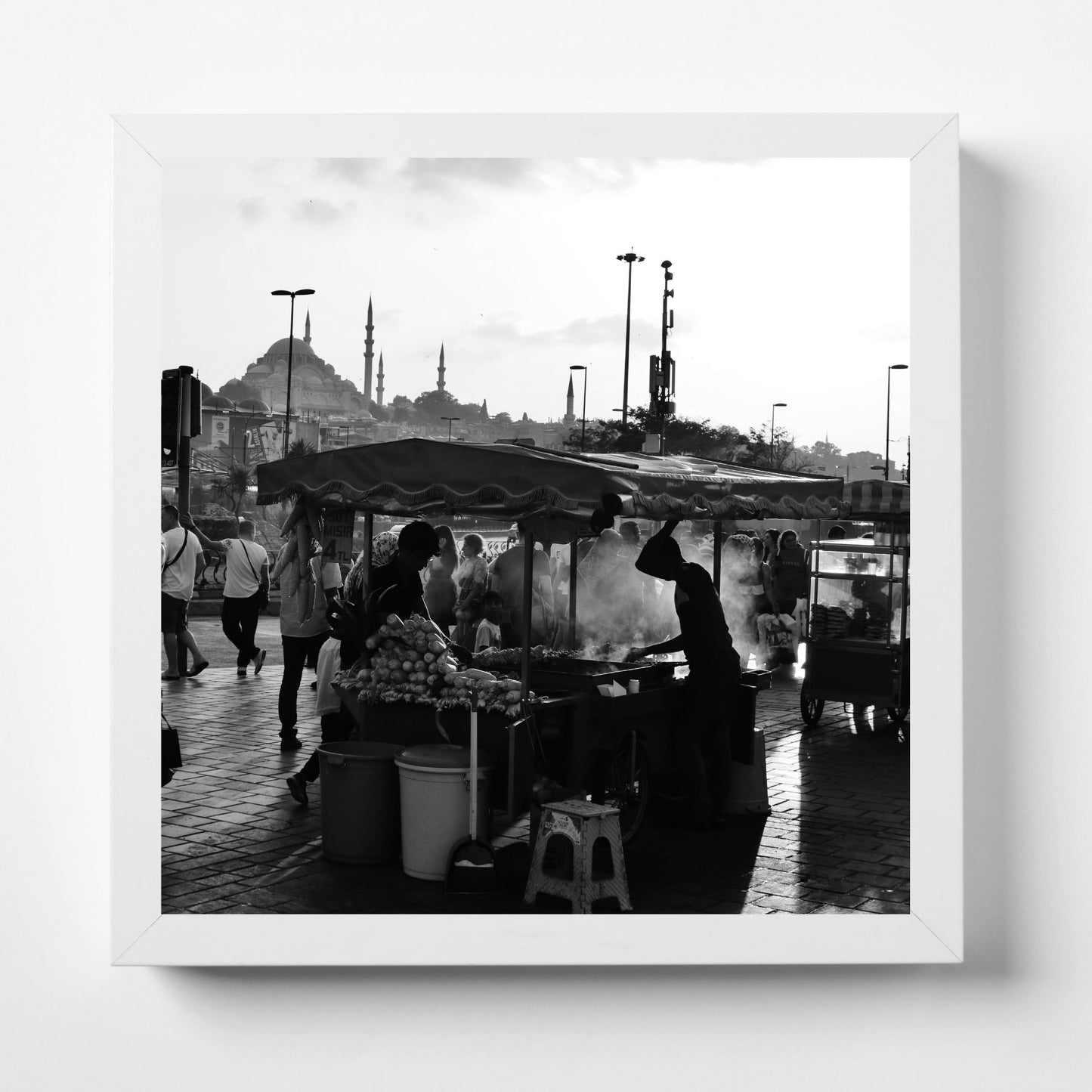 Eminönü Istanbul Black And White Square Photography Print