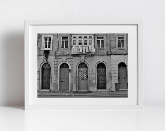 Valletta Malta Print Doorway Art Street Black And White Photography
