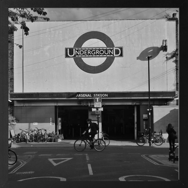 Arsenel Tube Station Square Photography Print London Underground