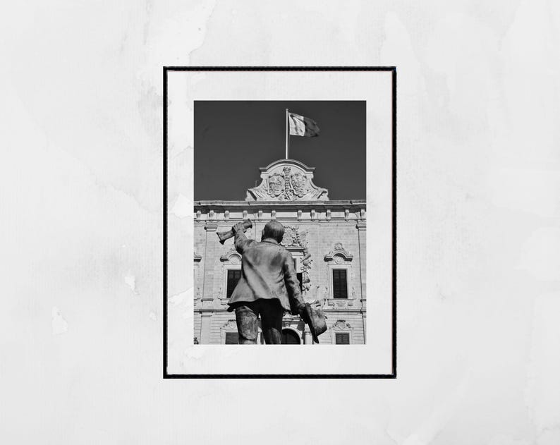 Manwel Dimech Print Auberge de Castille Valletta Black And White Photography