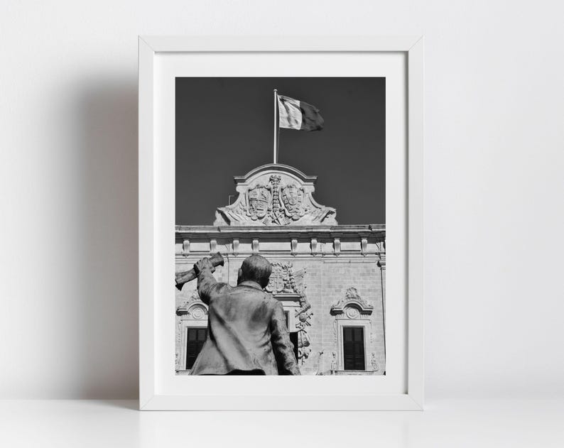 Manwel Dimech Print Auberge de Castille Valletta Black And White Photography