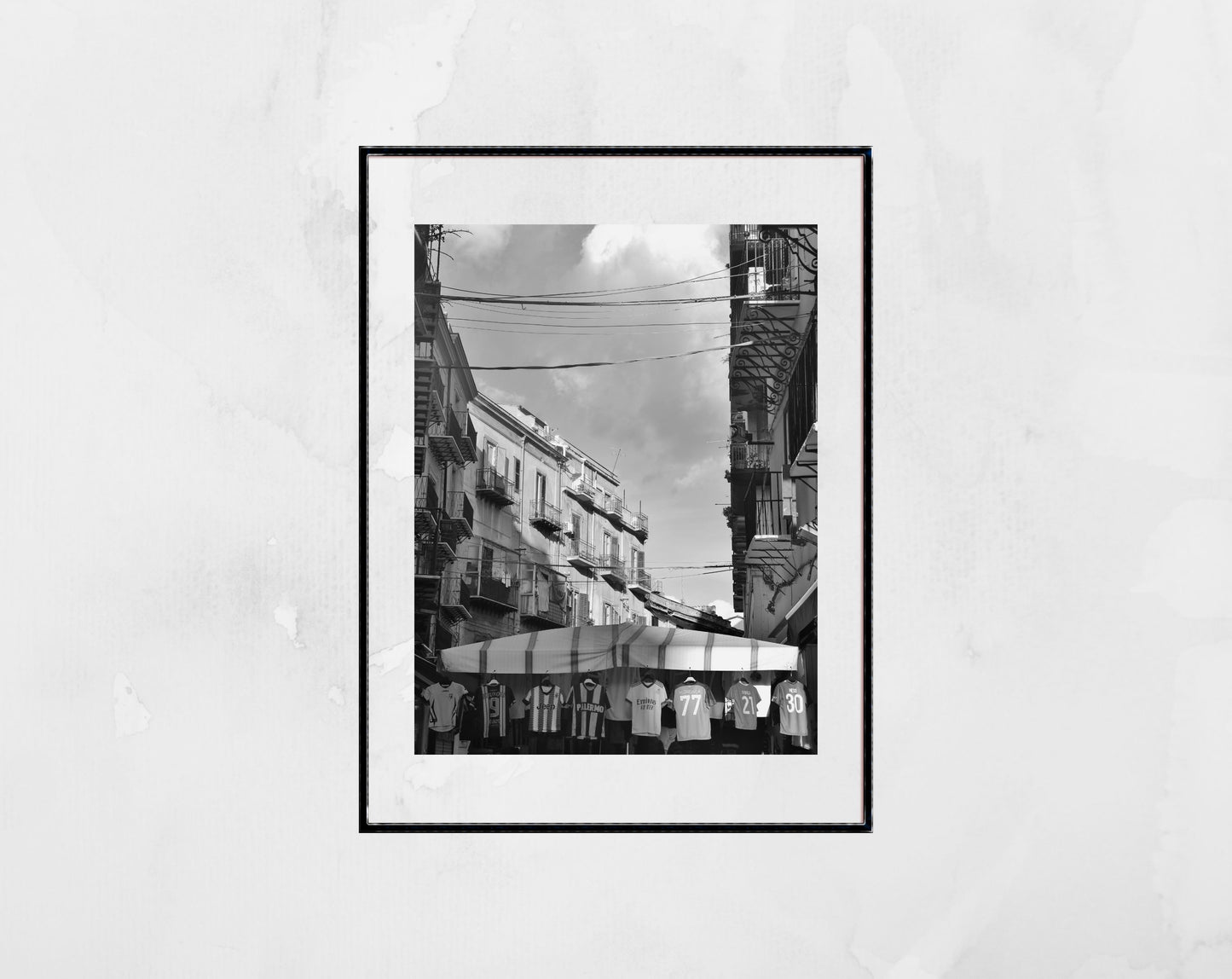Palermo F.C. Black And White Print Sicily Street Photography