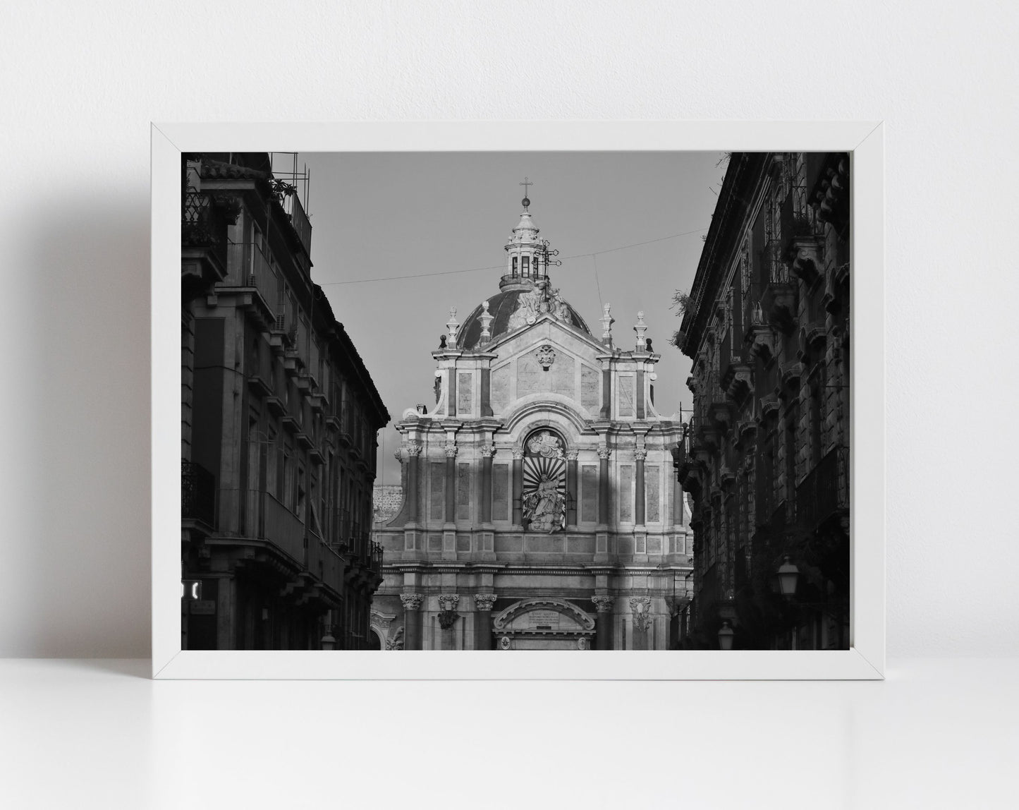 Catania Sicily Black And White Photography Print Italy Wall Art