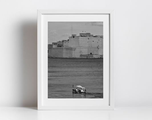 Fort St Angelo Malta Black And White Photography Print