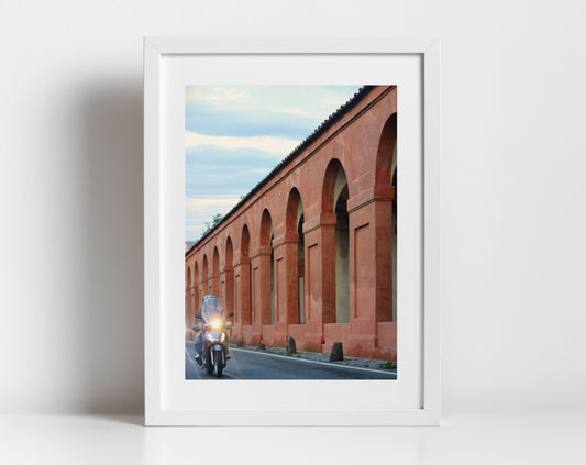 Bologna Italy Fine Art Photography Print Moped Portico di San Luca Wall Art