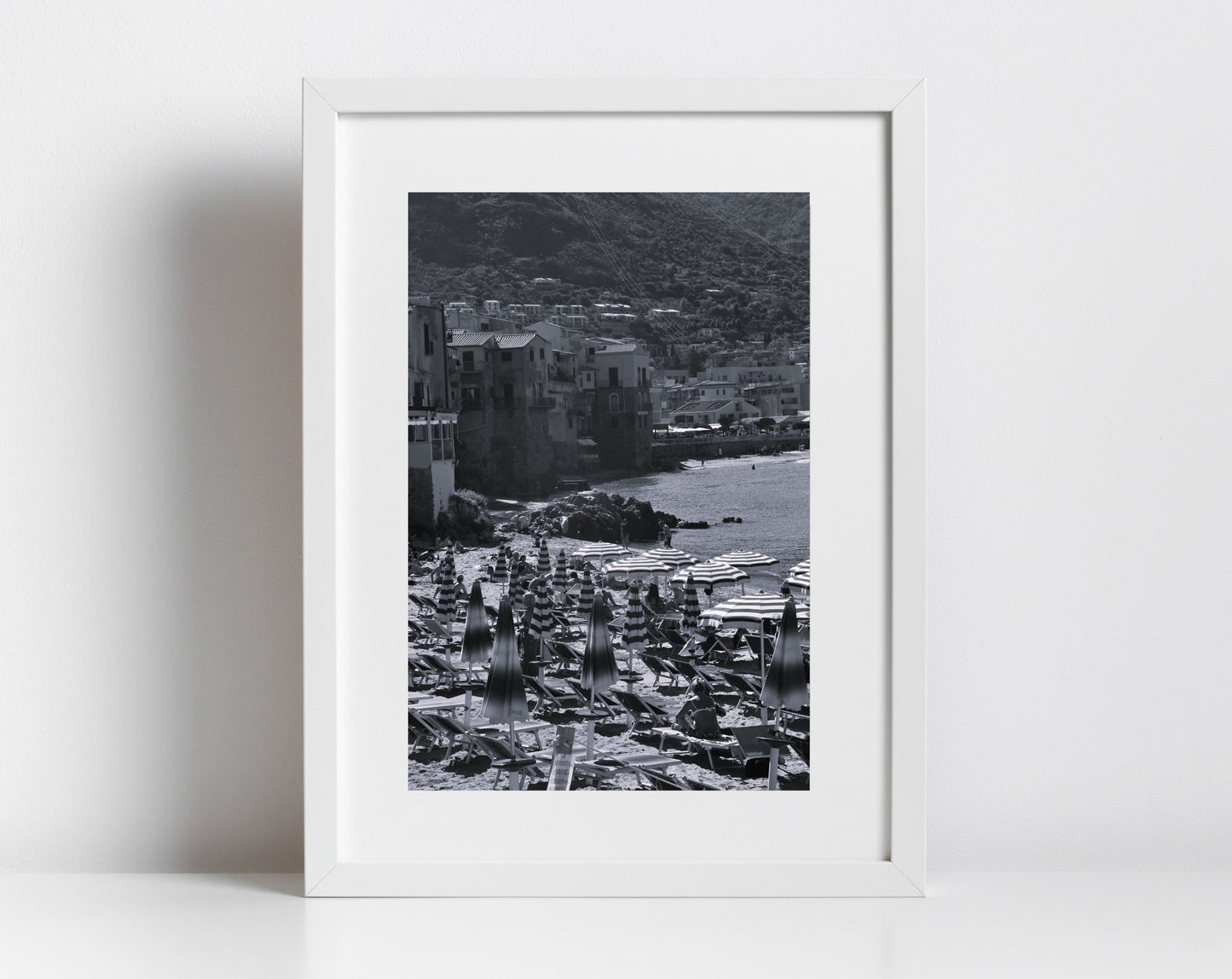 Cefalù Sicily Print Italian Beach Black And White Photography