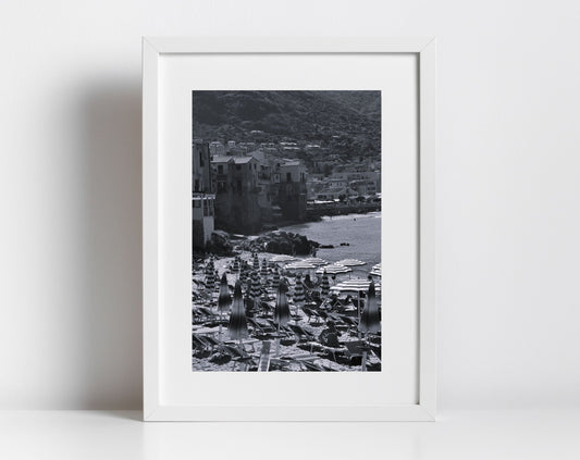Cefalù Sicily Print Italian Beach Black And White Photography