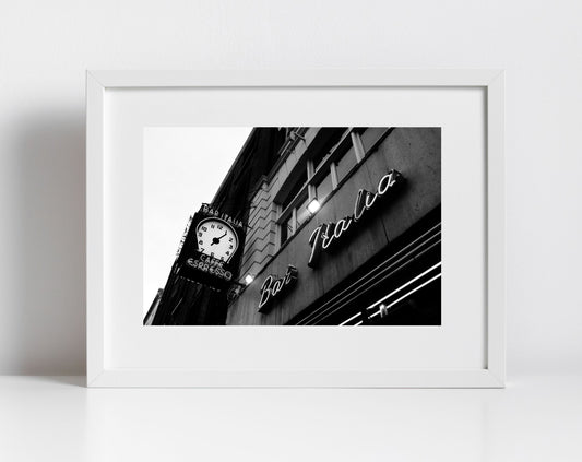 Bar Italia Print Soho London Black And White Photography