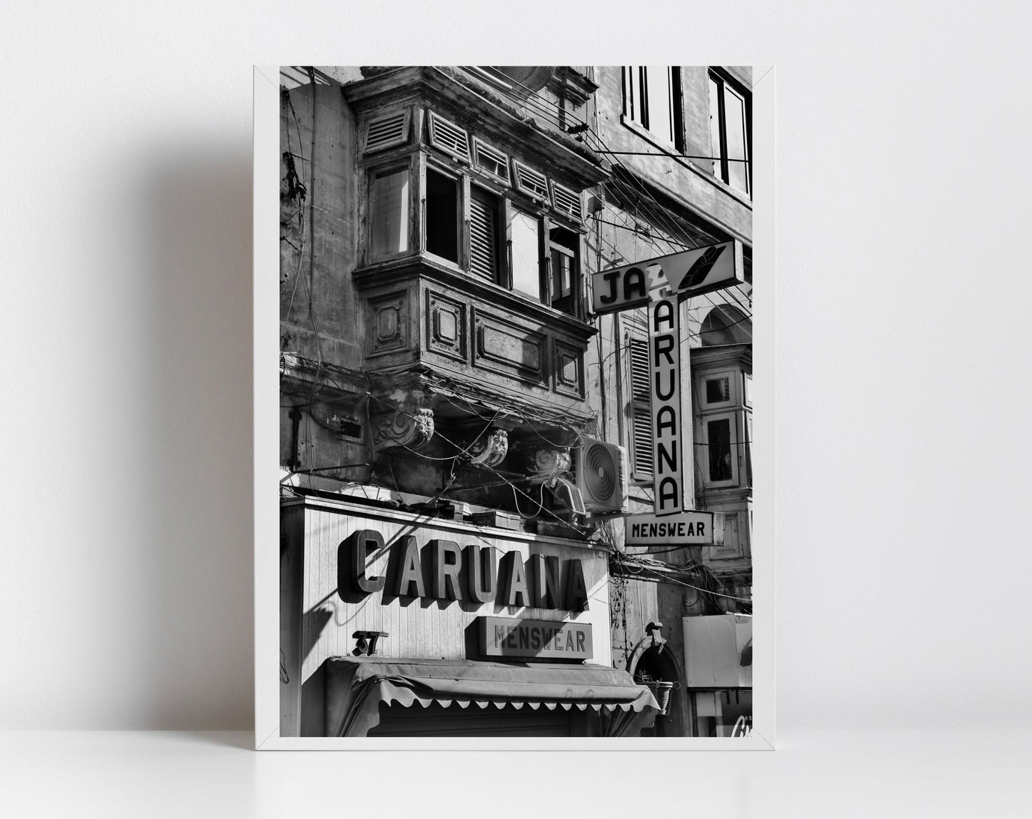 Malta Street Fine Art Travel Black And White Photography Print