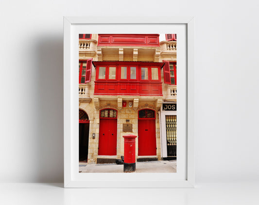 Valletta Malta Red Post Box Fine Art Travel Photography