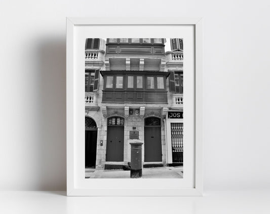 Valletta Malta Post Box Fine Art Travel Black And White Photography