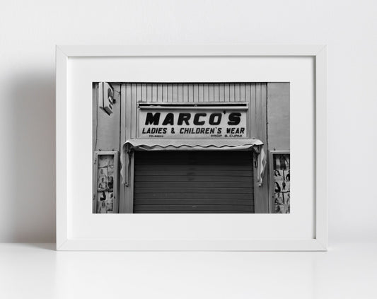 Marco's Valletta Malta Black And White Print Typography Fine Art Travel Photography