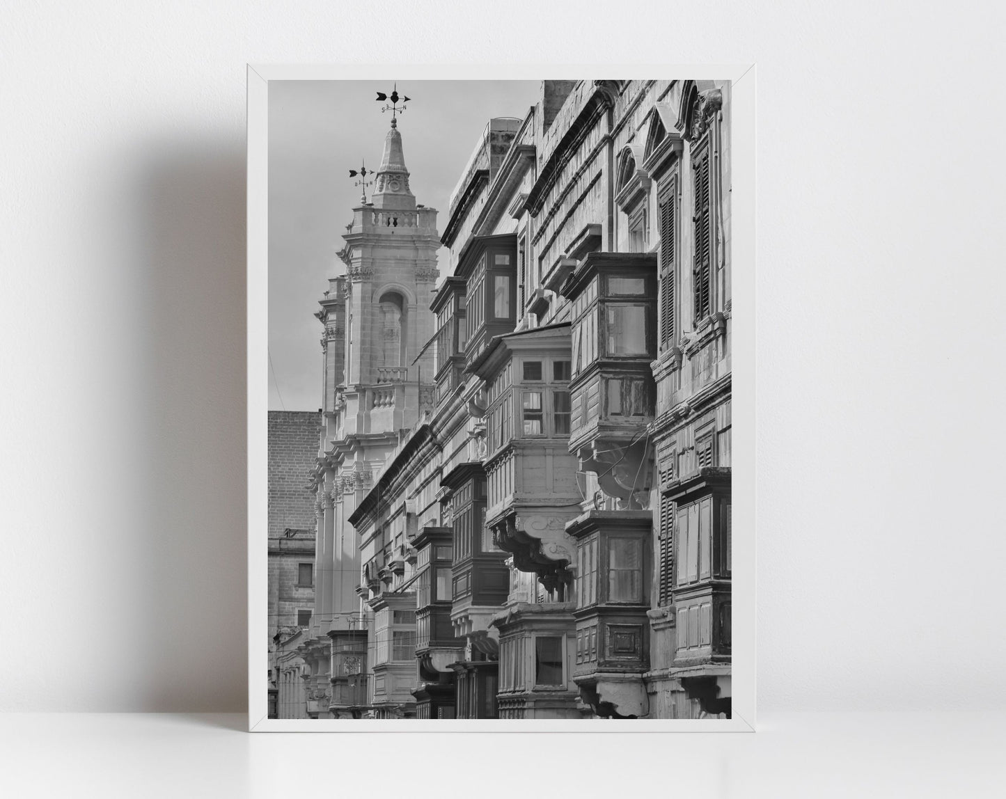 Valletta Malta Balcony Black And White Print Fine Art Travel Photography