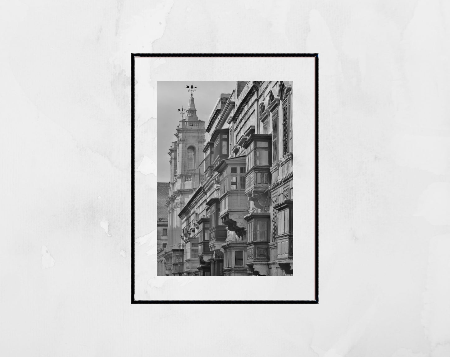 Valletta Malta Balcony Black And White Print Fine Art Travel Photography