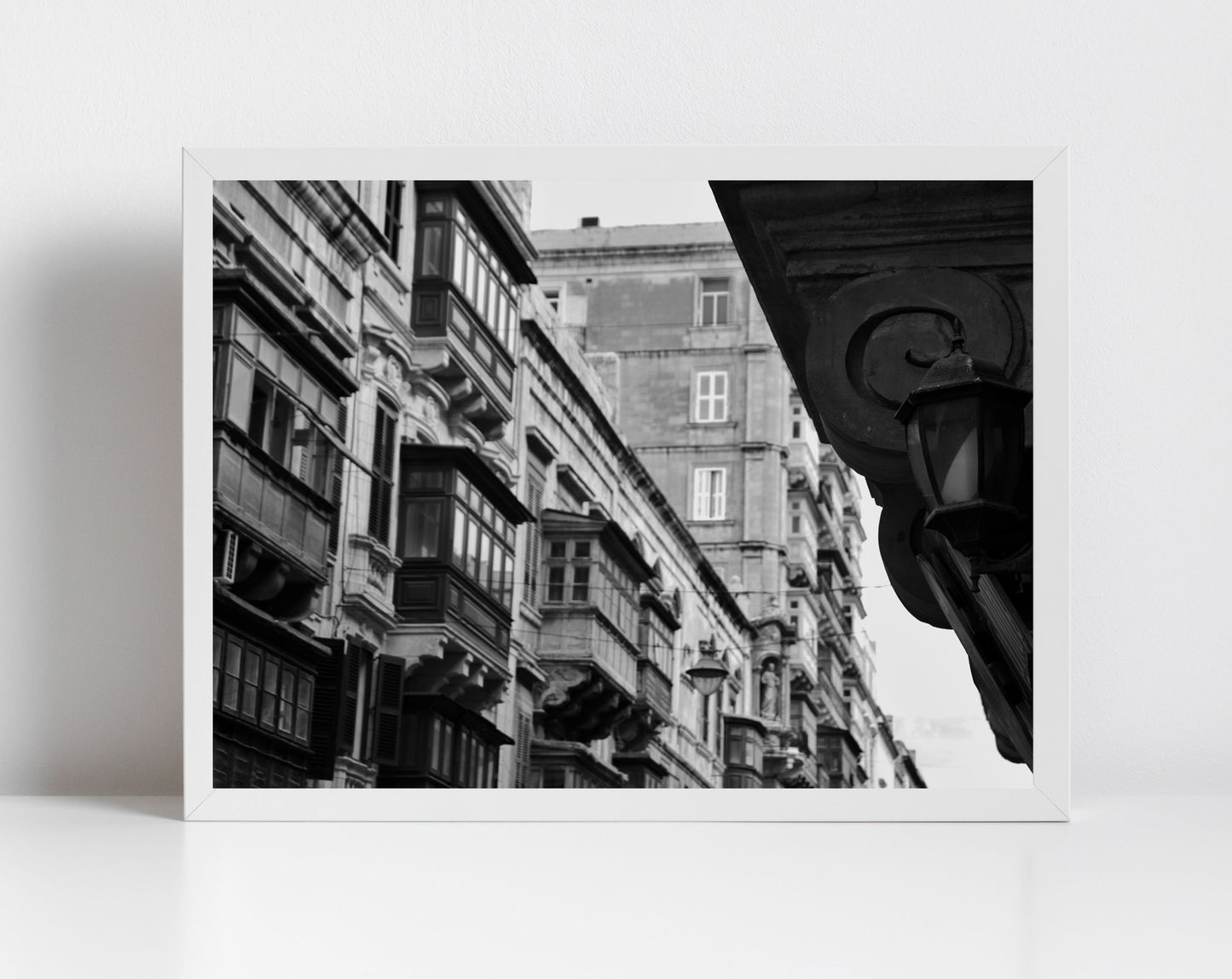 Valletta Malta Balcony Wall Black And White Print Fine Art Travel Photography