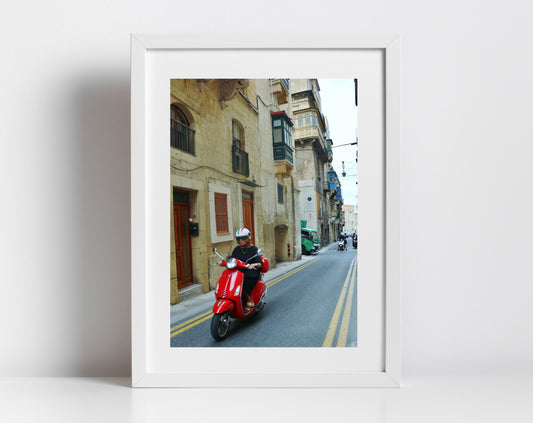 Valletta Malta Print Vespa Poster Fine Art Travel Photography