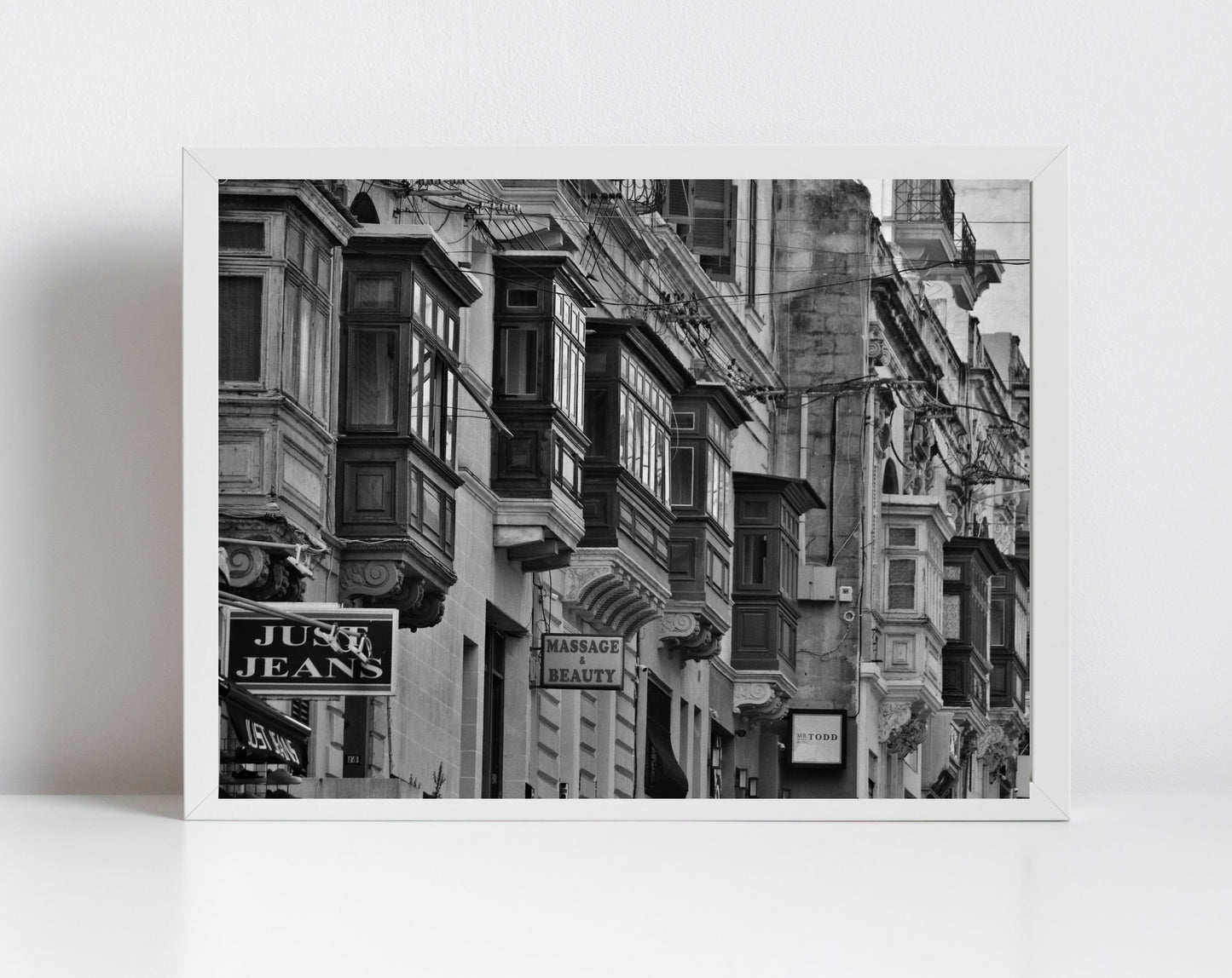 Valletta Malta Wall Black And White Print Fine Art Travel Street Photography