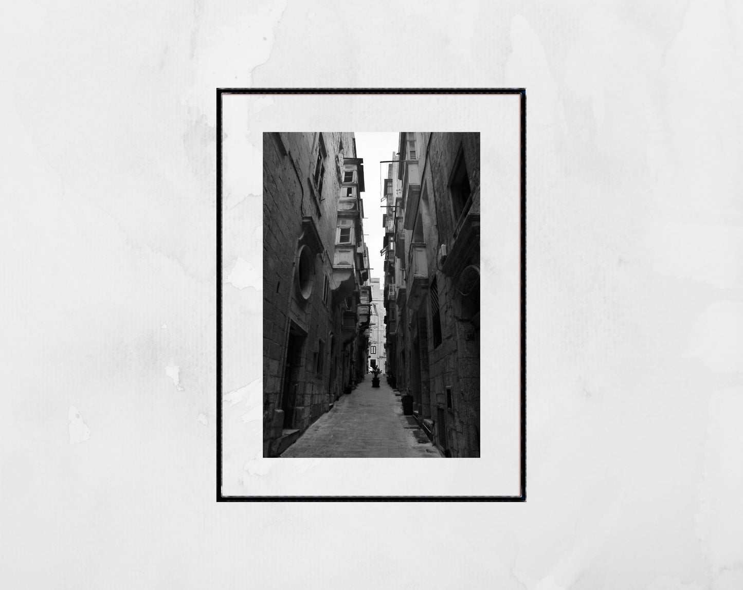 Valletta Malta Alleyway Black And White Print Fine Art Travel Photography (Copy)