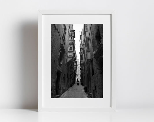 Valletta Malta Alleyway Black And White Print Fine Art Travel Photography (Copy)