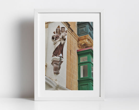 Virgin Mary With Baby Jesus Niches of Malta Print Fine Art Travel Photography