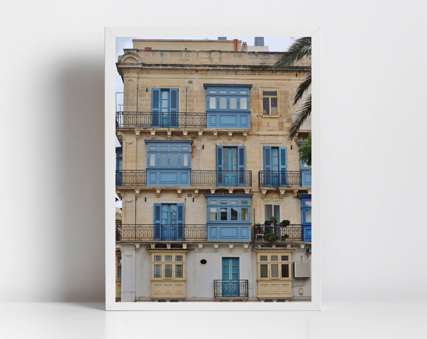 Balcony Print Valletta Malta Fine Art Travel Photography Blue Wall Art