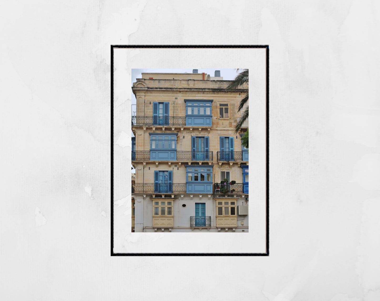 Balcony Print Valletta Malta Fine Art Travel Photography Blue Wall Art