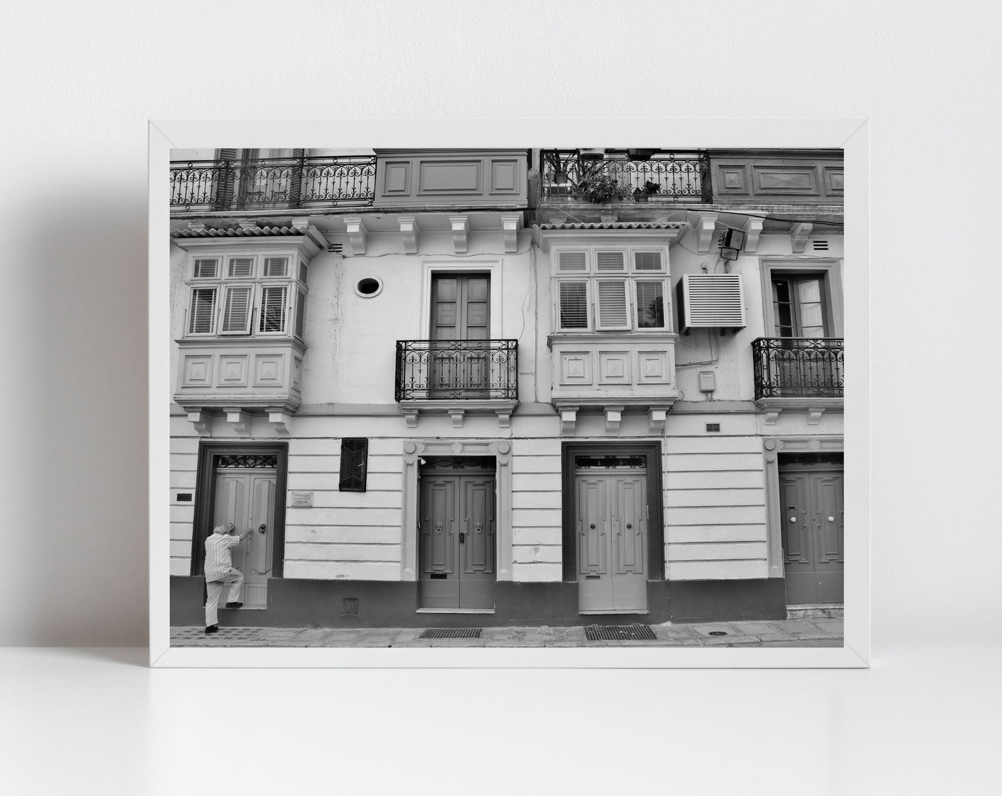 Valletta Malta Black And White Print Doorway Art Travel Photography