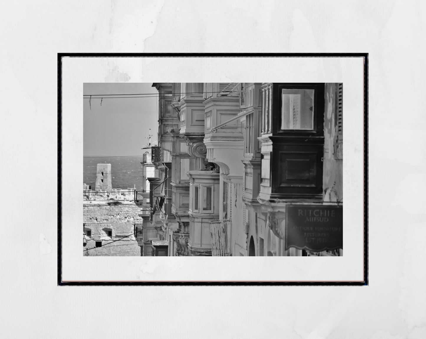 Valletta Malta Black And White Print Travel Photography