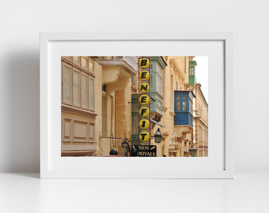 Valletta Malta Print Street Photography Typography Poster