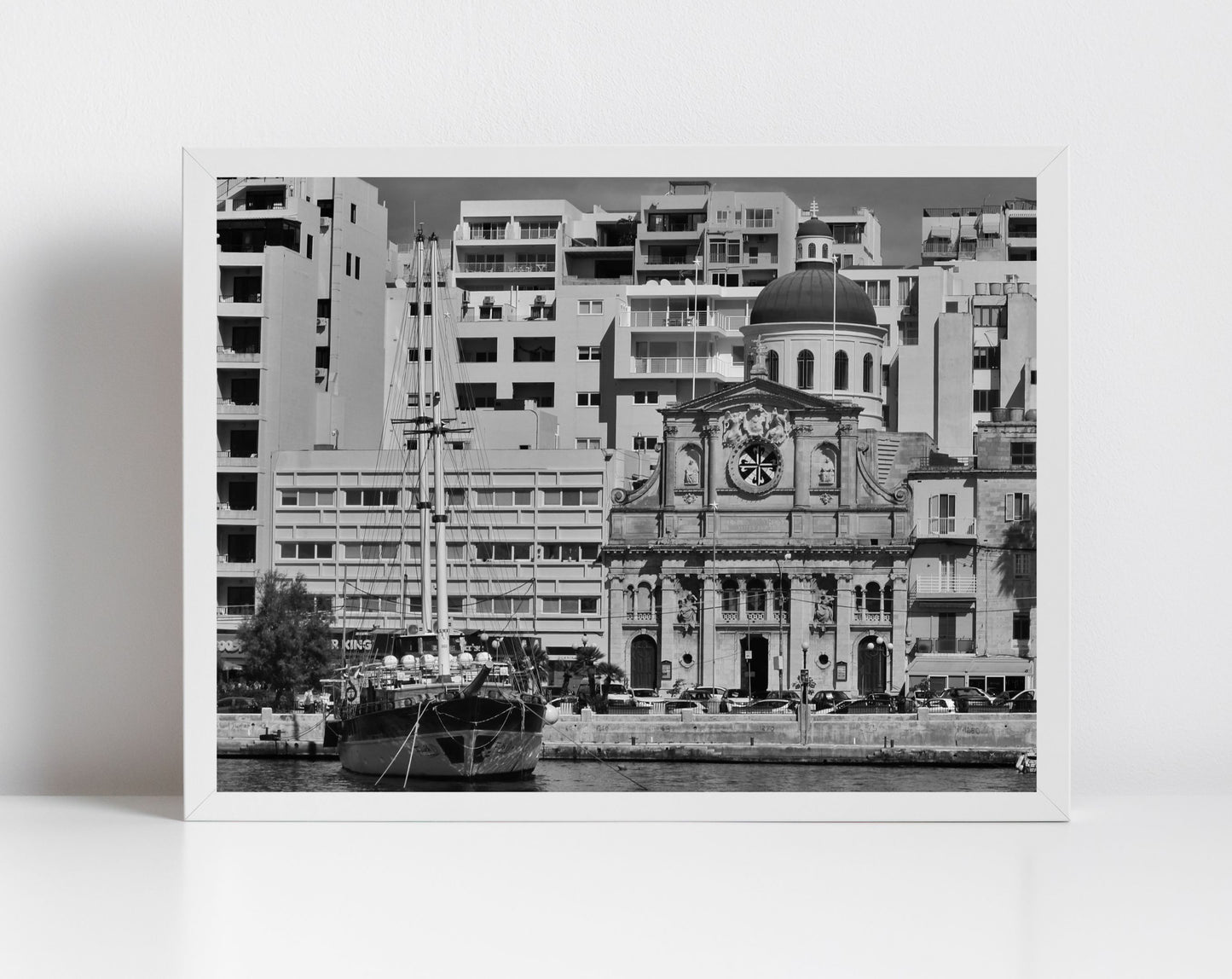 Sliema Malta Black And White Photography Print