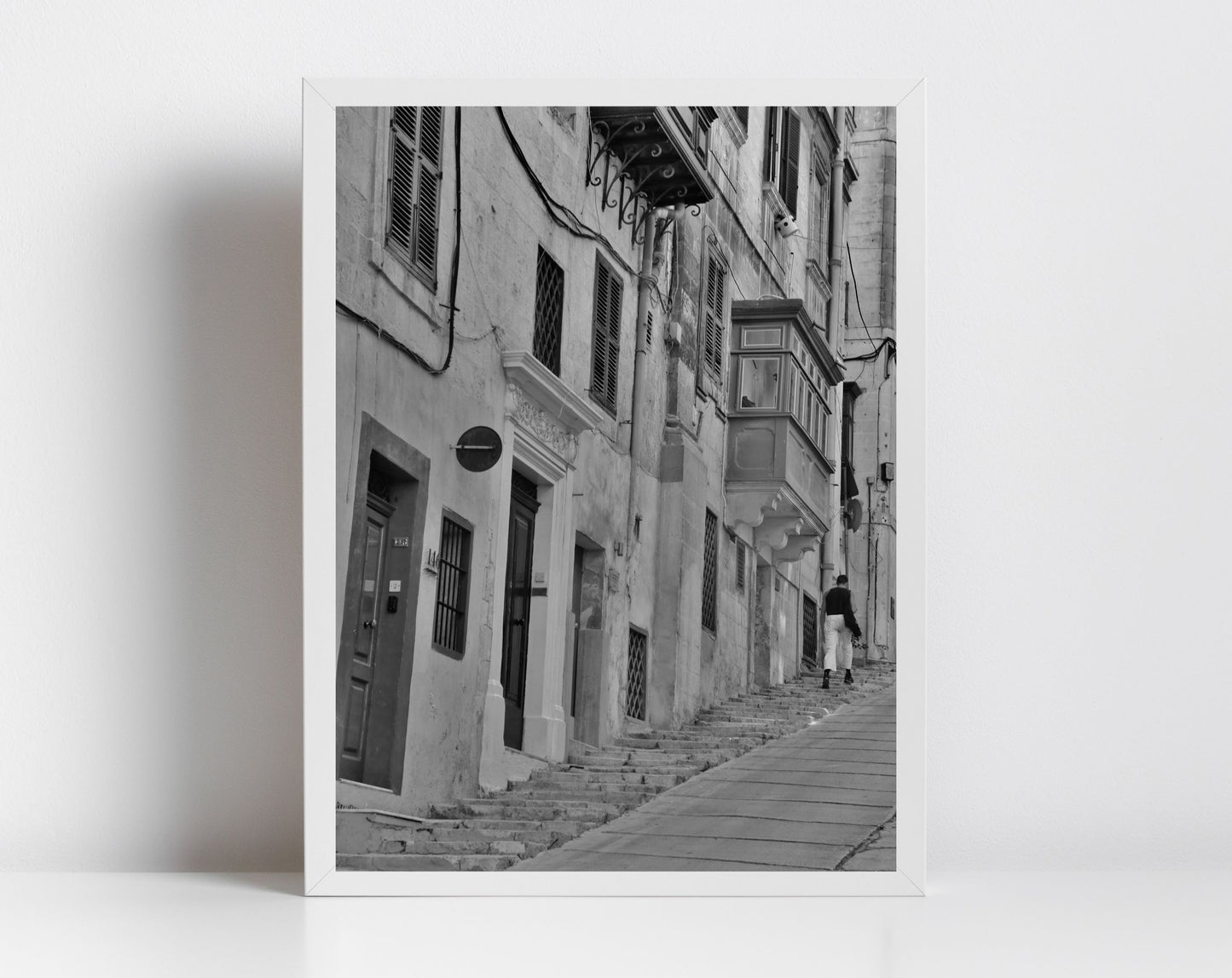 Valetta Malta Print Fine Art Black And White Travel Photography