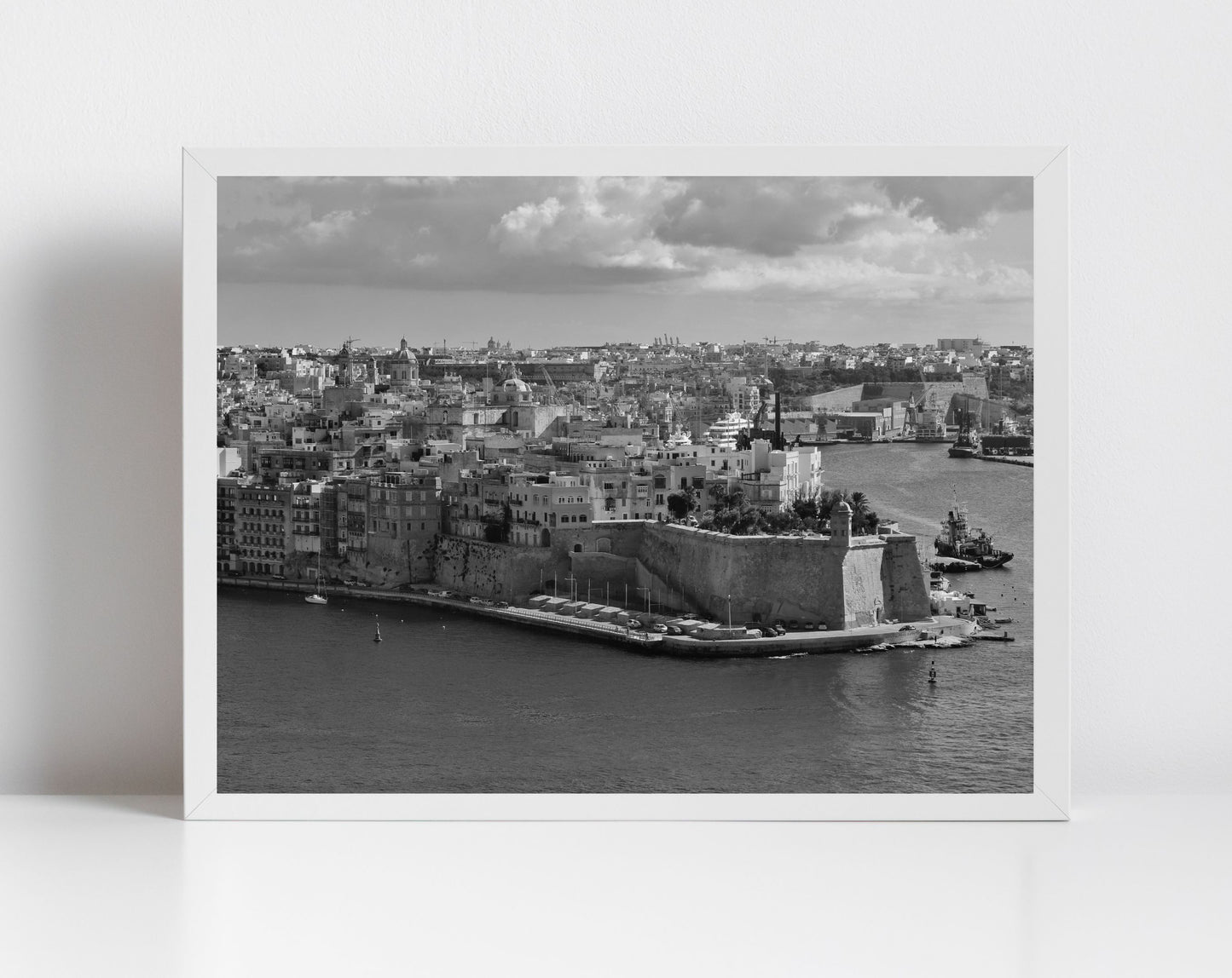 Birgu Malta Black And White Photography Print