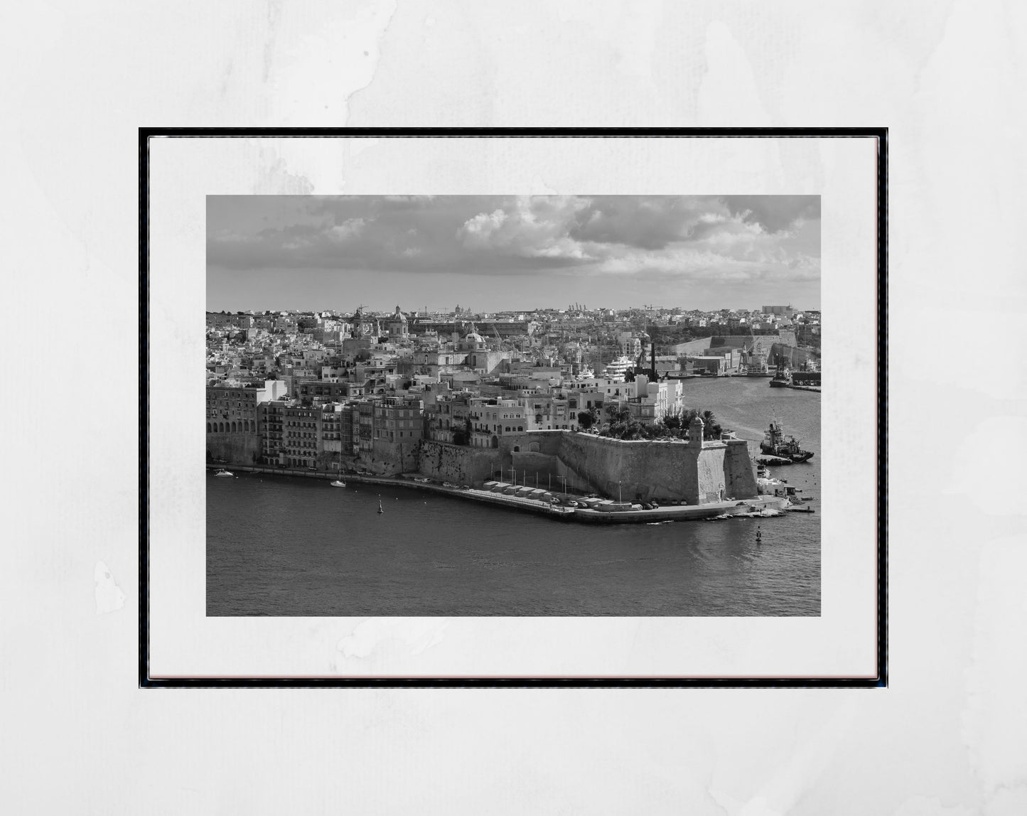 Birgu Malta Black And White Photography Print