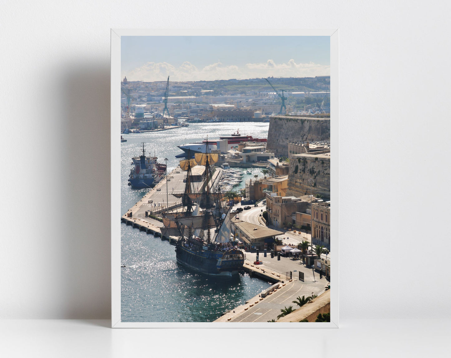 Malta Grand Harbour Photography Sailboat Print