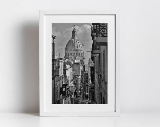 Old Mint Street Valletta Malta Print Fine Art Travel Black And White Photography