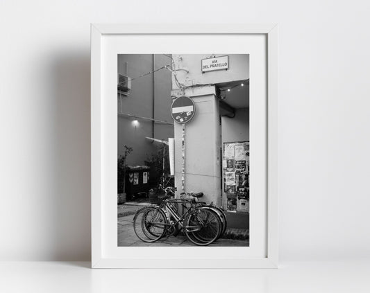 Via Del Pratello Bologna Black And White Photography Print
