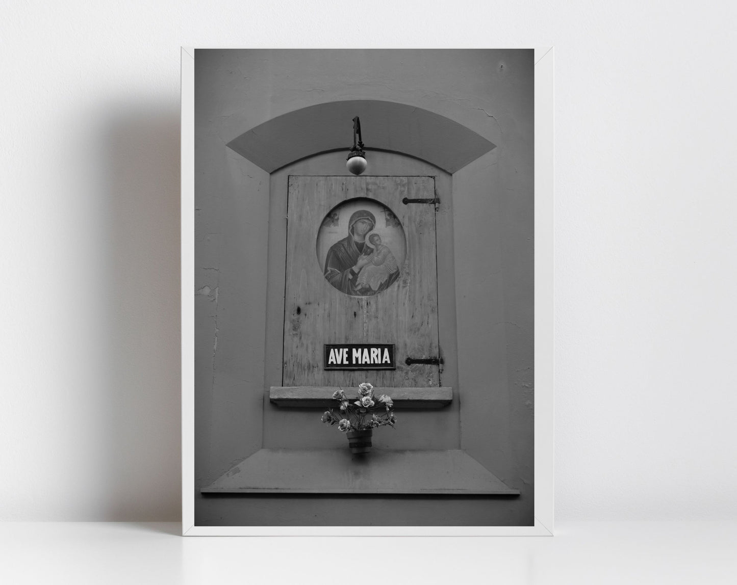 Ave Maria Bologna Italy Black And White Photography Print